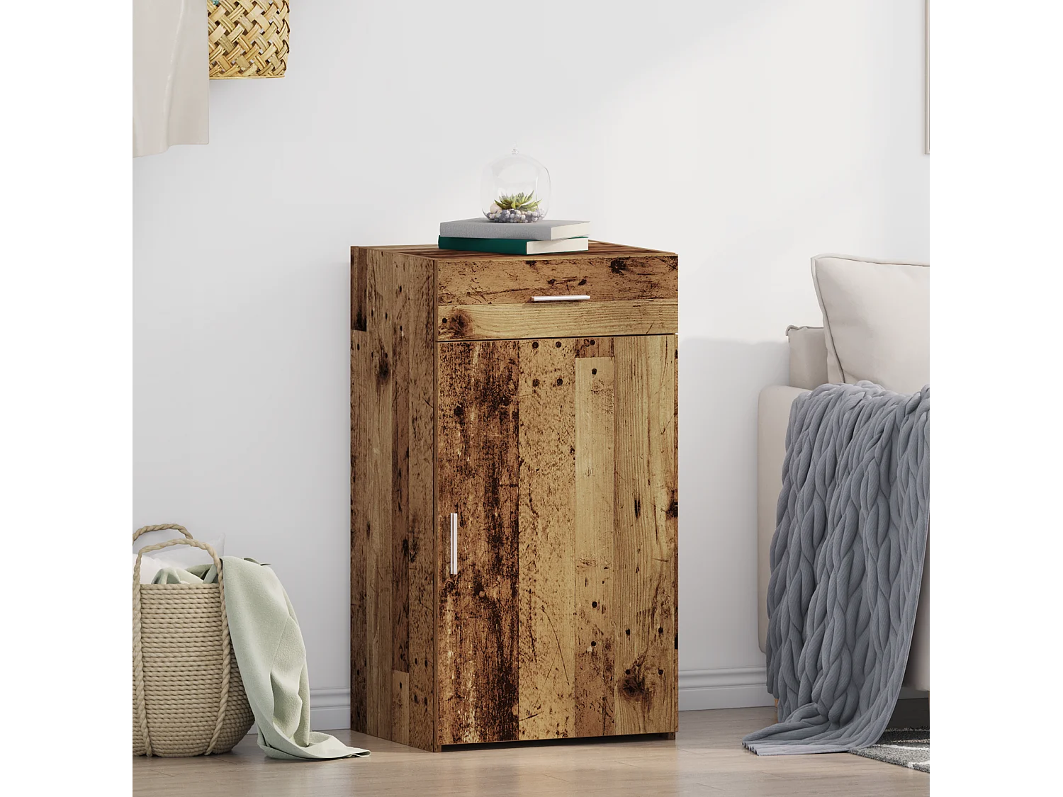 Buffet | Bahut | Meuble de rangement en bois ancien 30x42,5x93 cm en bois aggloméré