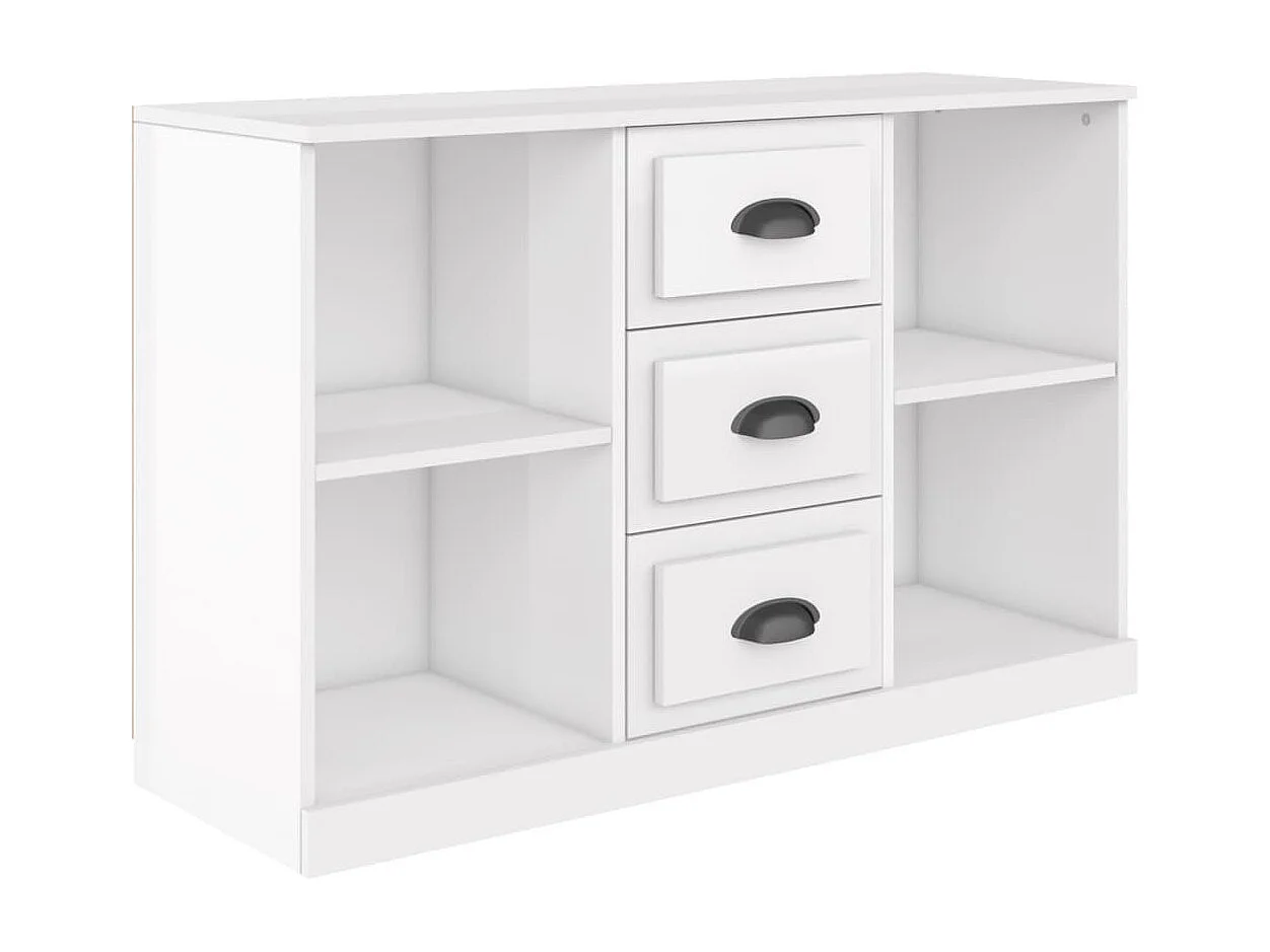 Buffet | Bahut | Meuble de rangement blanc brillant 104,5x35,5x67,5 cm bois d'ingénierie