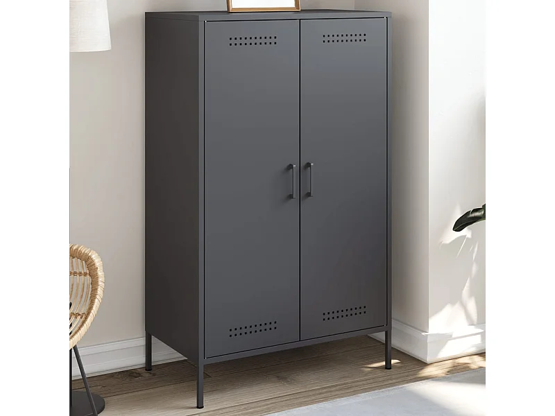 Buffet | Bahut | Meuble de rangement haut anthracite 68x39x113 cm acier