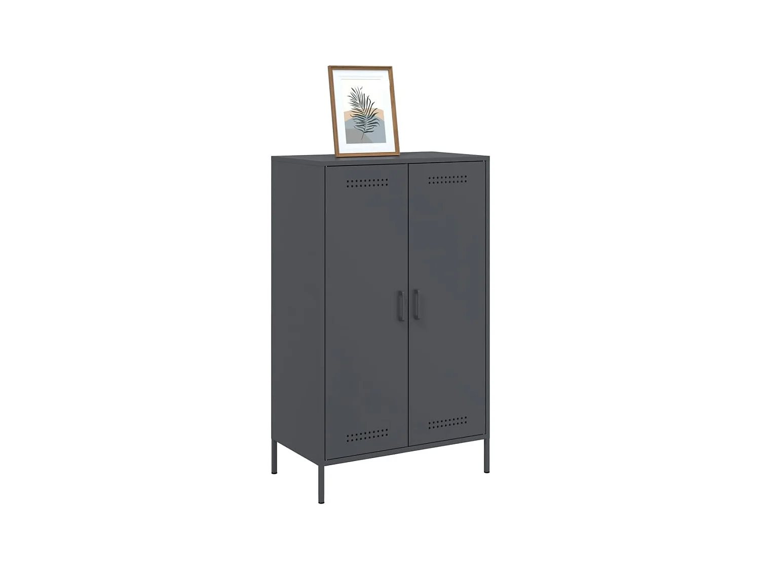 Buffet | Bahut | Meuble de rangement haut anthracite 68x39x113 cm acier