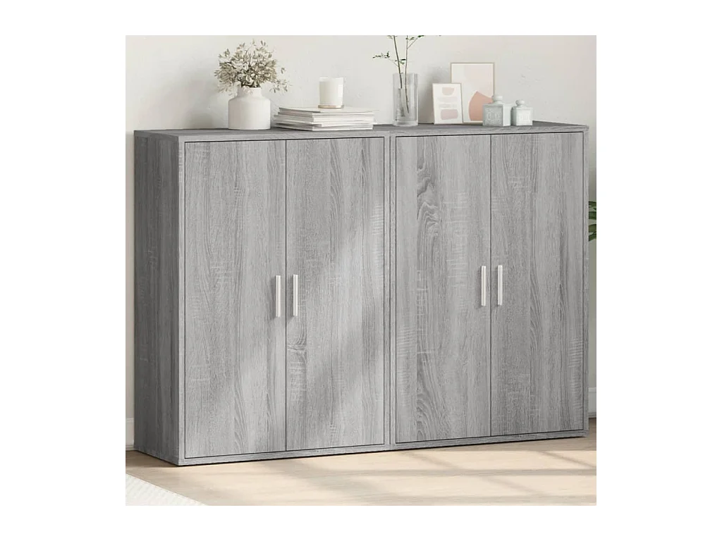 Buffets | Bahuts | Meuble de rangement 2 pcs sonoma gris 60x31x84 cm bois d'ingénierie