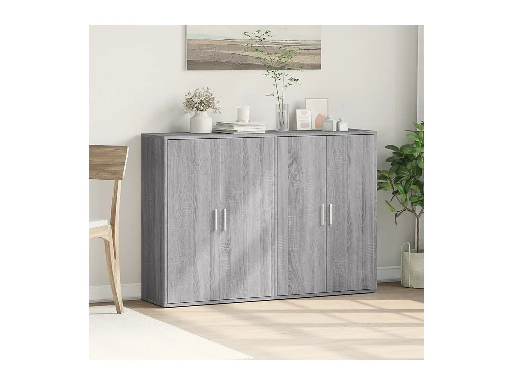 Buffets | Bahuts | Meuble de rangement 2 pcs sonoma gris 60x31x84 cm bois d'ingénierie