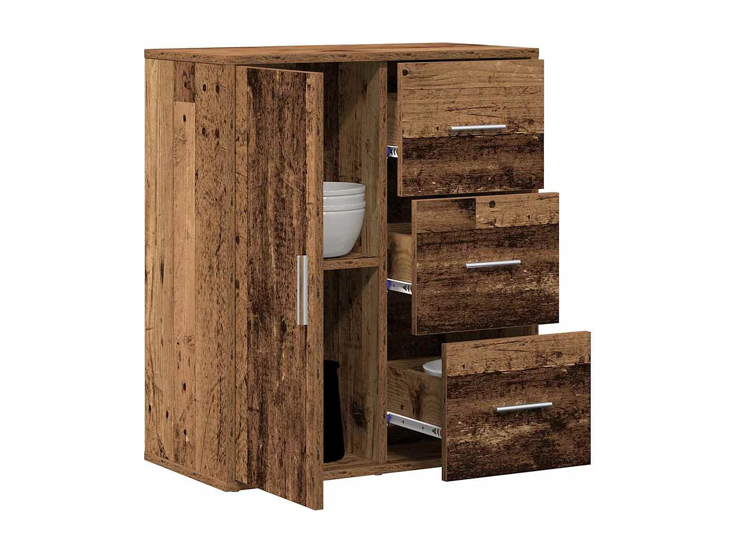 Buffet | Bahut | Meuble de rangement avec tiroir Vieux bois 60 x 31 x 70 cm Bois d'ingénierie