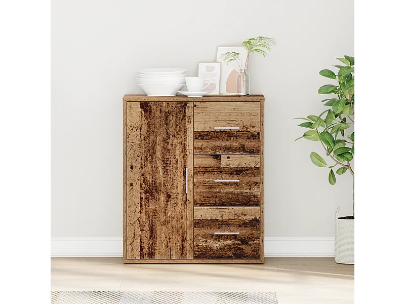 Buffet | Bahut | Meuble de rangement avec tiroir Vieux bois 60 x 31 x 70 cm Bois d'ingénierie