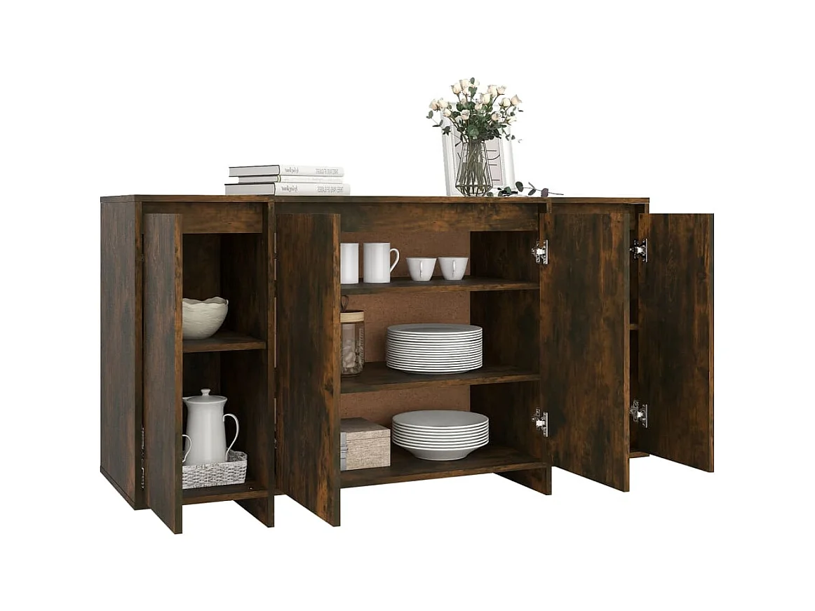 Credenza | Buffet | Armadio Rovere Fumo 135x41x75 cm in Truciolato