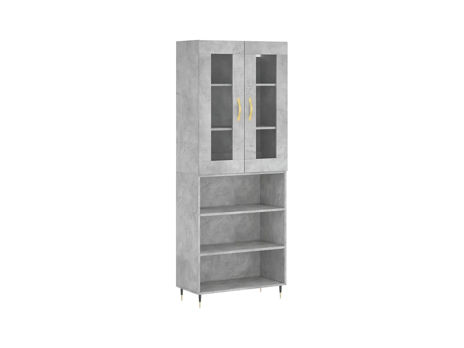 Buffet | Bahut | Meuble de rangement haut Gris béton 69,5x34x180 cm Bois d'ingénierie