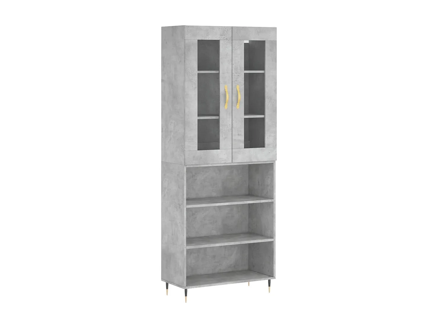 Credenza | Buffet | Armadio Grigio Cemento 69,5x34x180 cm in Legno Multistrato