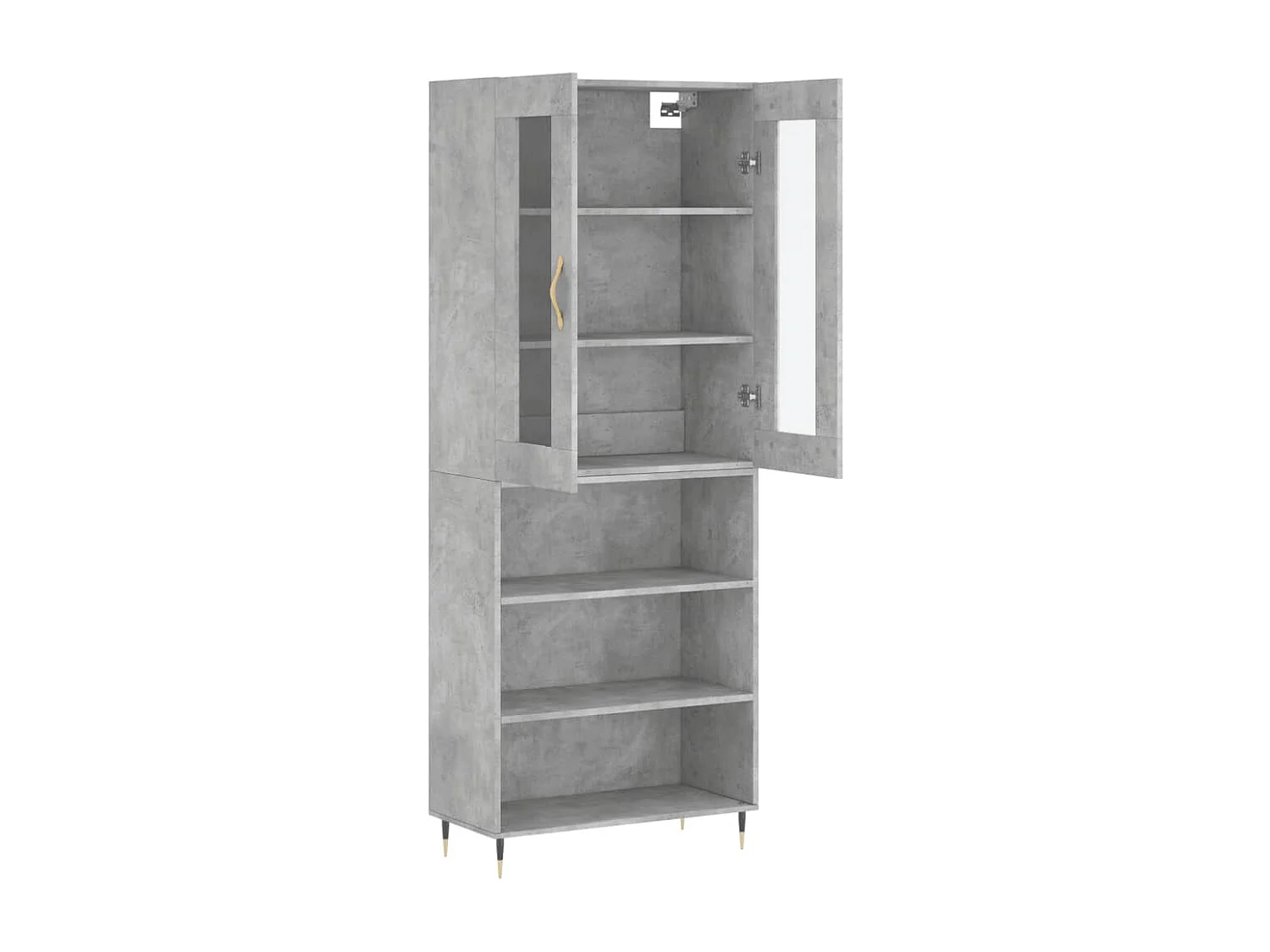 Credenza | Buffet | Armadio Grigio Cemento 69,5x34x180 cm in Legno Multistrato