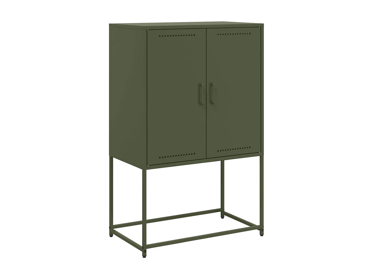 Buffet | Bahut | Meuble de rangement haut vert olive 68,5x38,5x107 cm acier