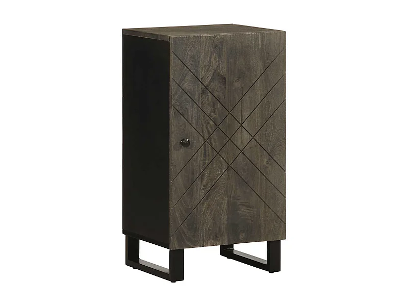 Credenza | Buffet | Armadio Nera 40x33x75 cm in Legno Massello di Mango