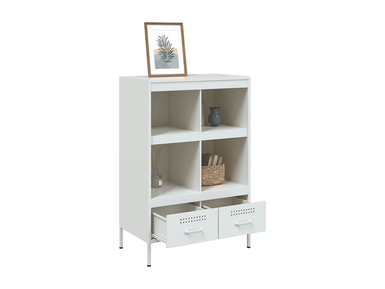 Credenza | Buffet | Armadio Bianca 68x39x101,5 cm in Acciaio