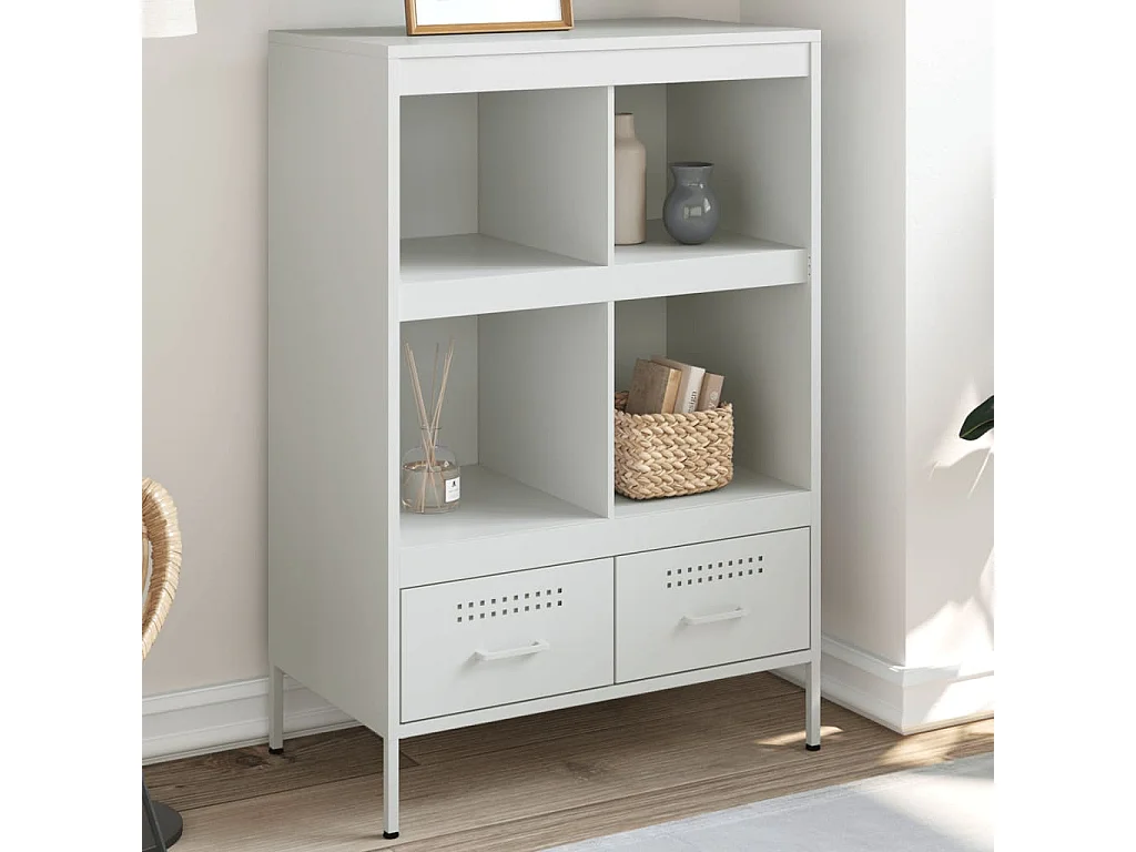 Credenza | Buffet | Armadio Bianca 68x39x101,5 cm in Acciaio