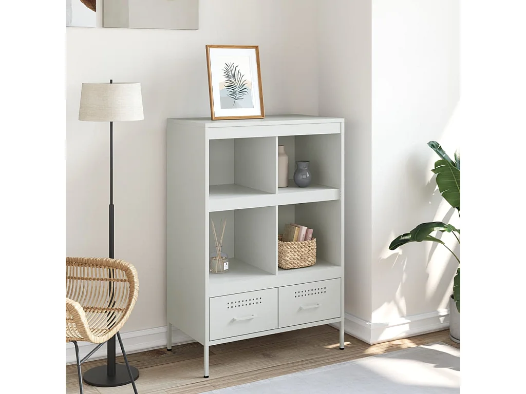 Credenza | Buffet | Armadio Bianca 68x39x101,5 cm in Acciaio