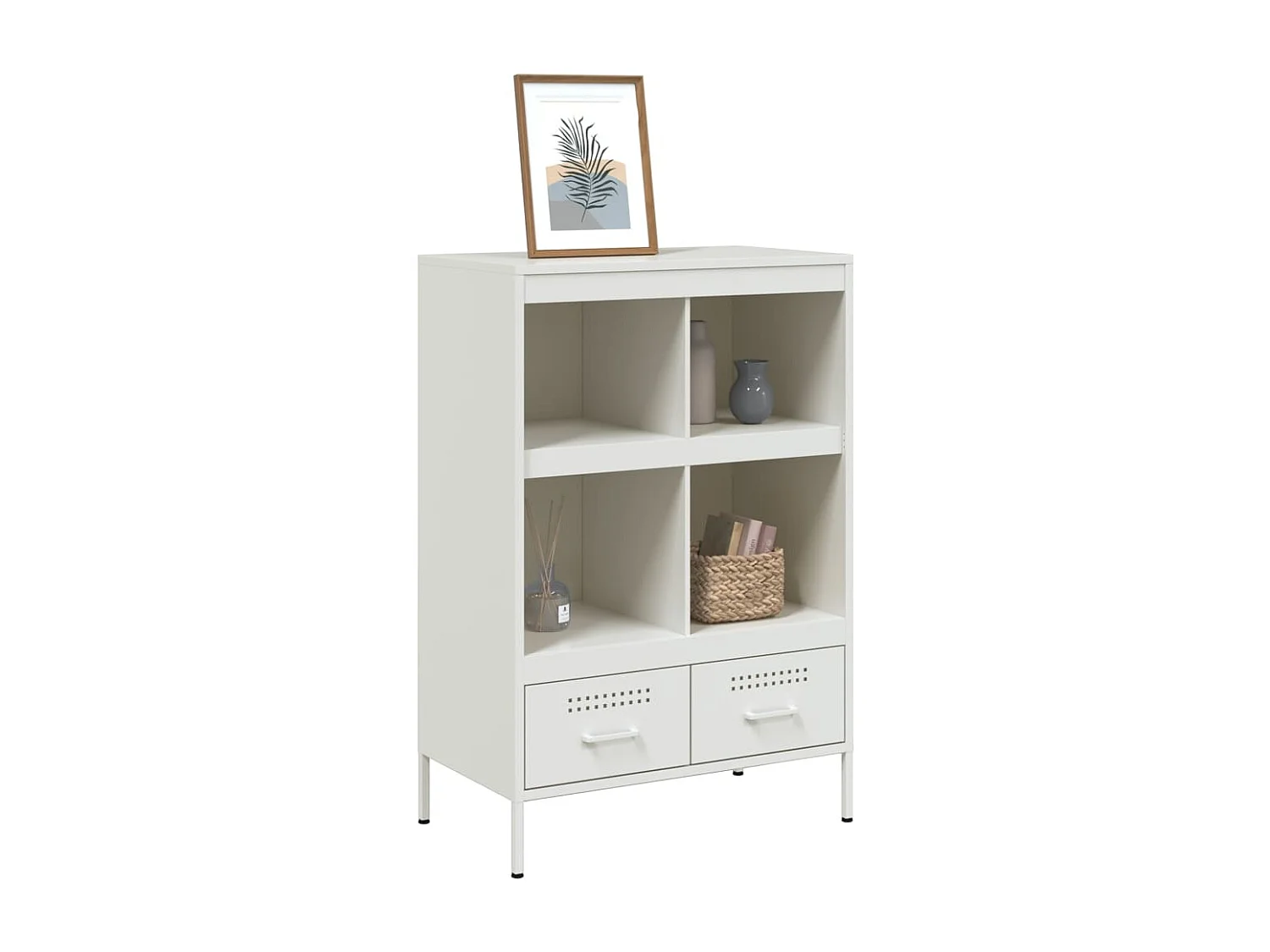 Credenza | Buffet | Armadio Bianca 68x39x101,5 cm in Acciaio