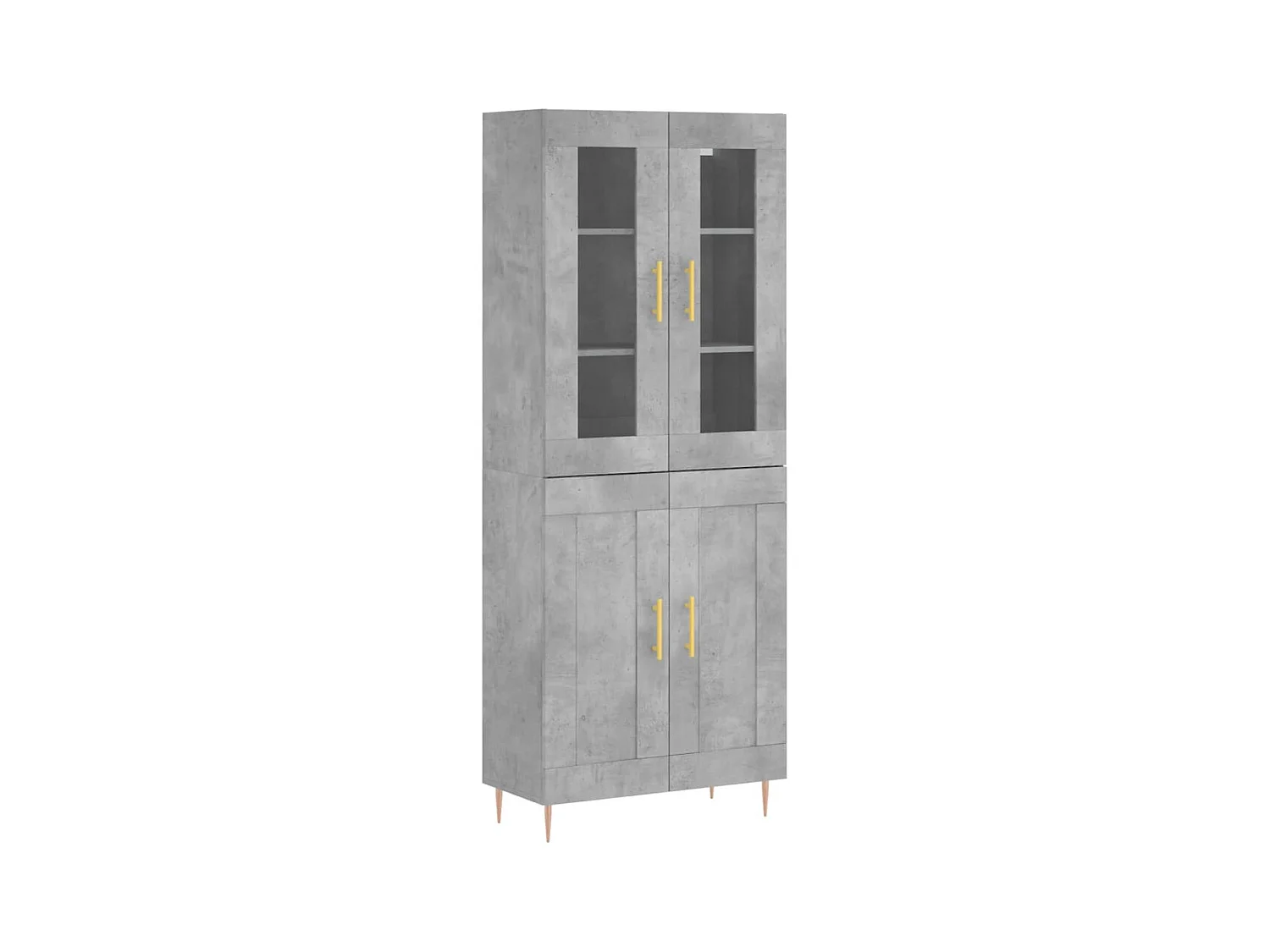 Buffet | Bahut | Meuble de rangement haut Gris béton 69,5x34x180 cm Bois d'ingénierie