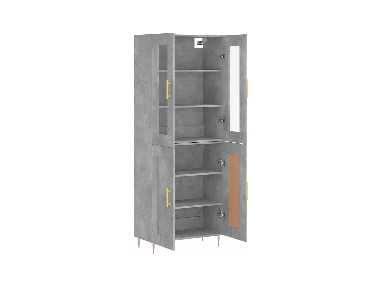 Buffet | Bahut | Meuble de rangement haut Gris béton 69,5x34x180 cm Bois d'ingénierie