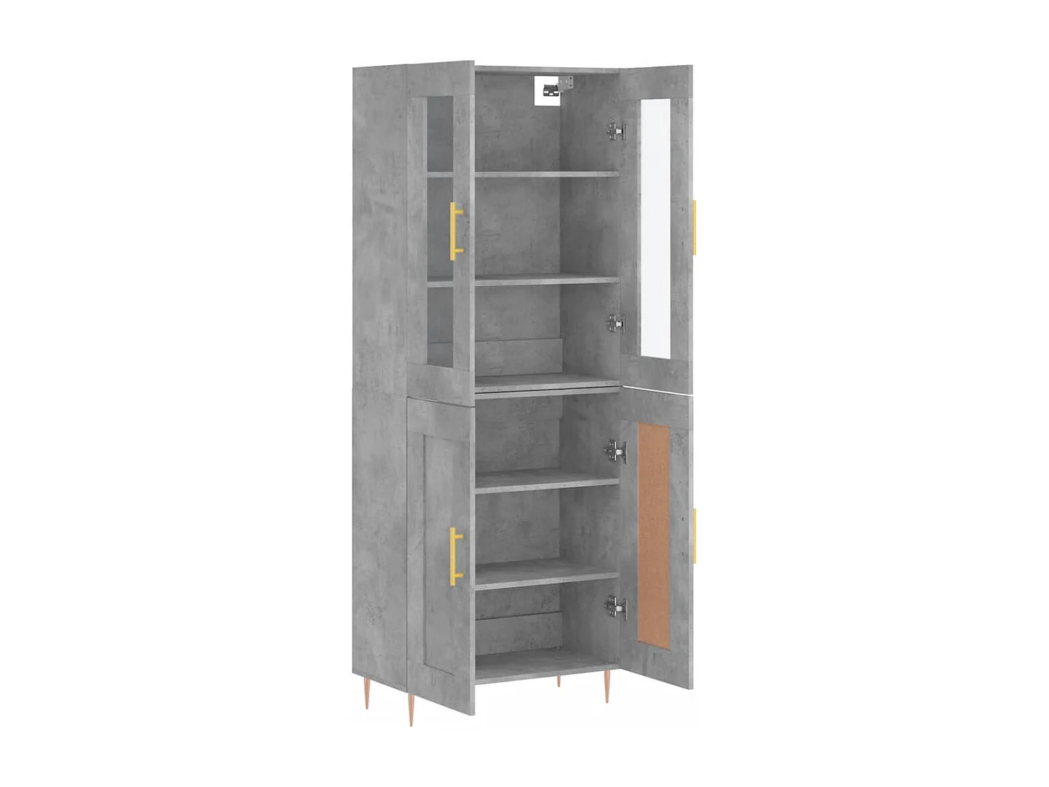 Buffet | Bahut | Meuble de rangement haut Gris béton 69,5x34x180 cm Bois d'ingénierie