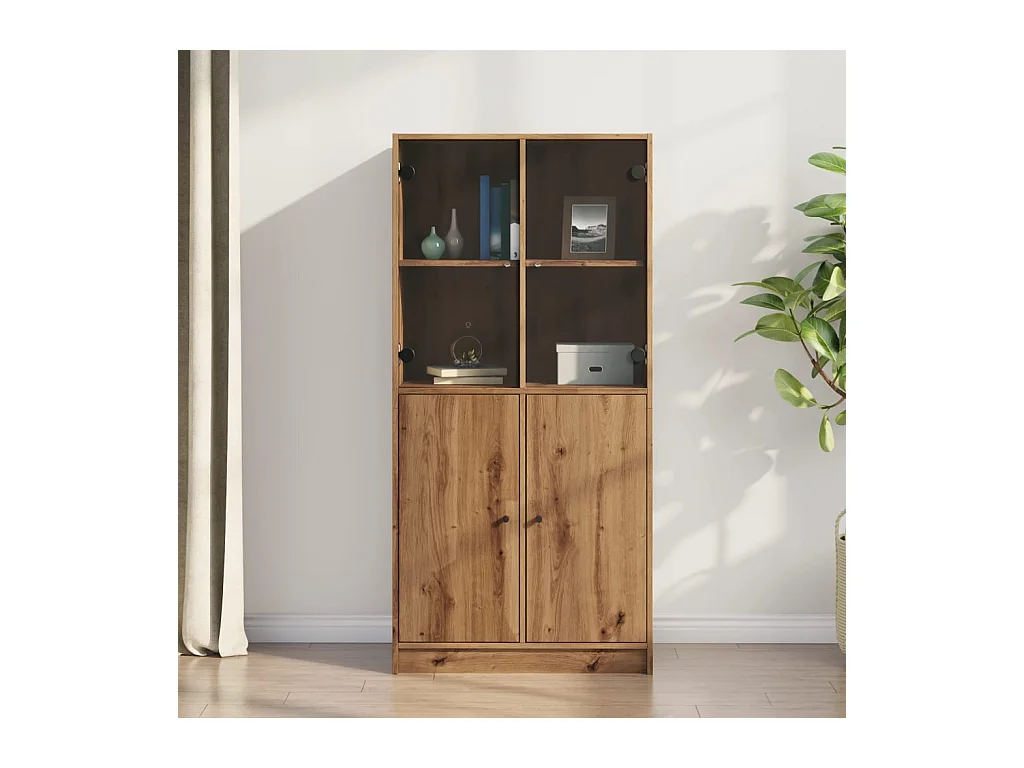 Credenza | Buffet | Armadio con Ante Rovere Artigianale 68x37x142 cm Multistrato