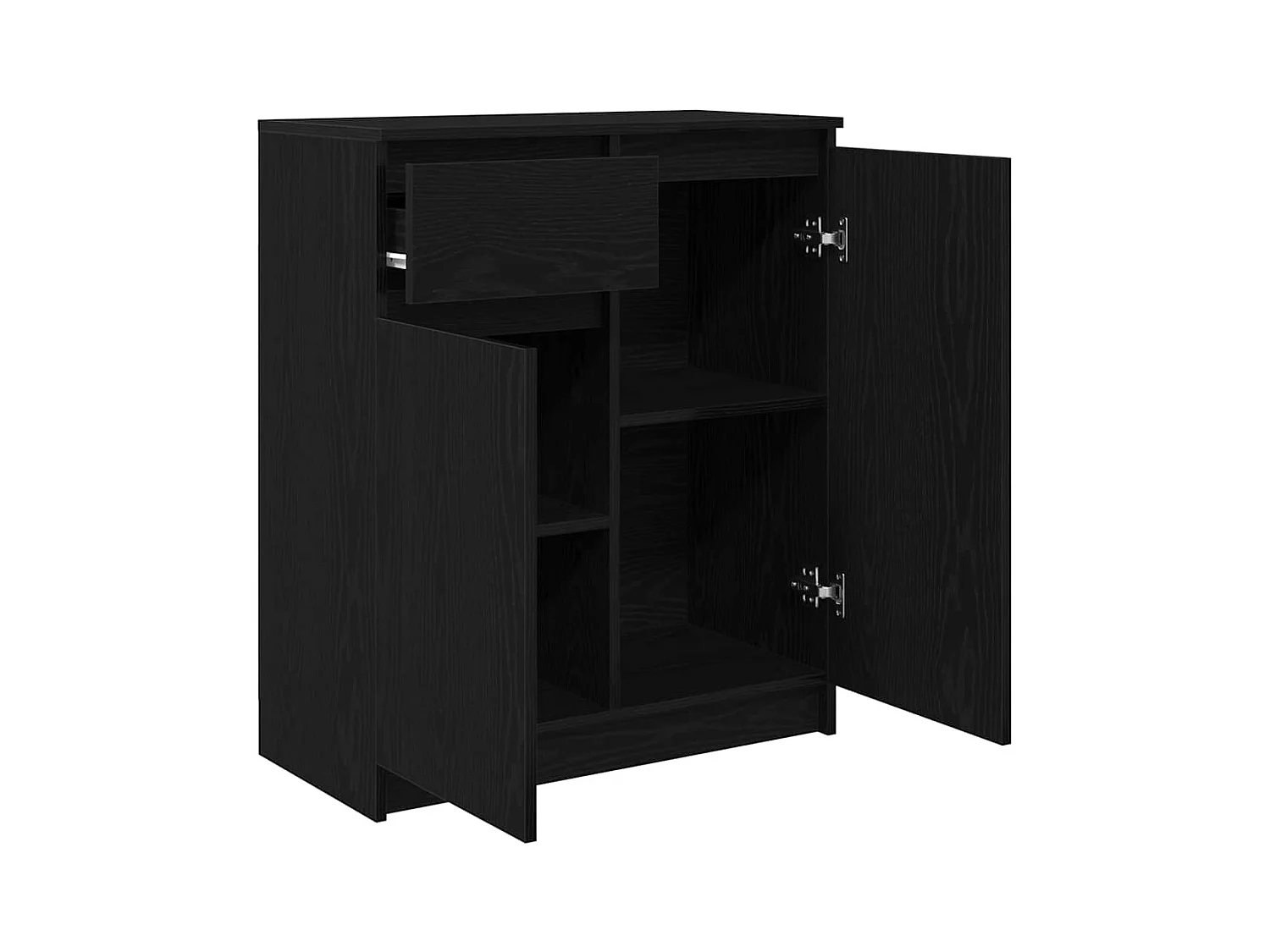 Buffet | Commode à tiroir | Meuble de rangement avec tiroir chêne noir 71x35x84 cm bois d'ingénierie