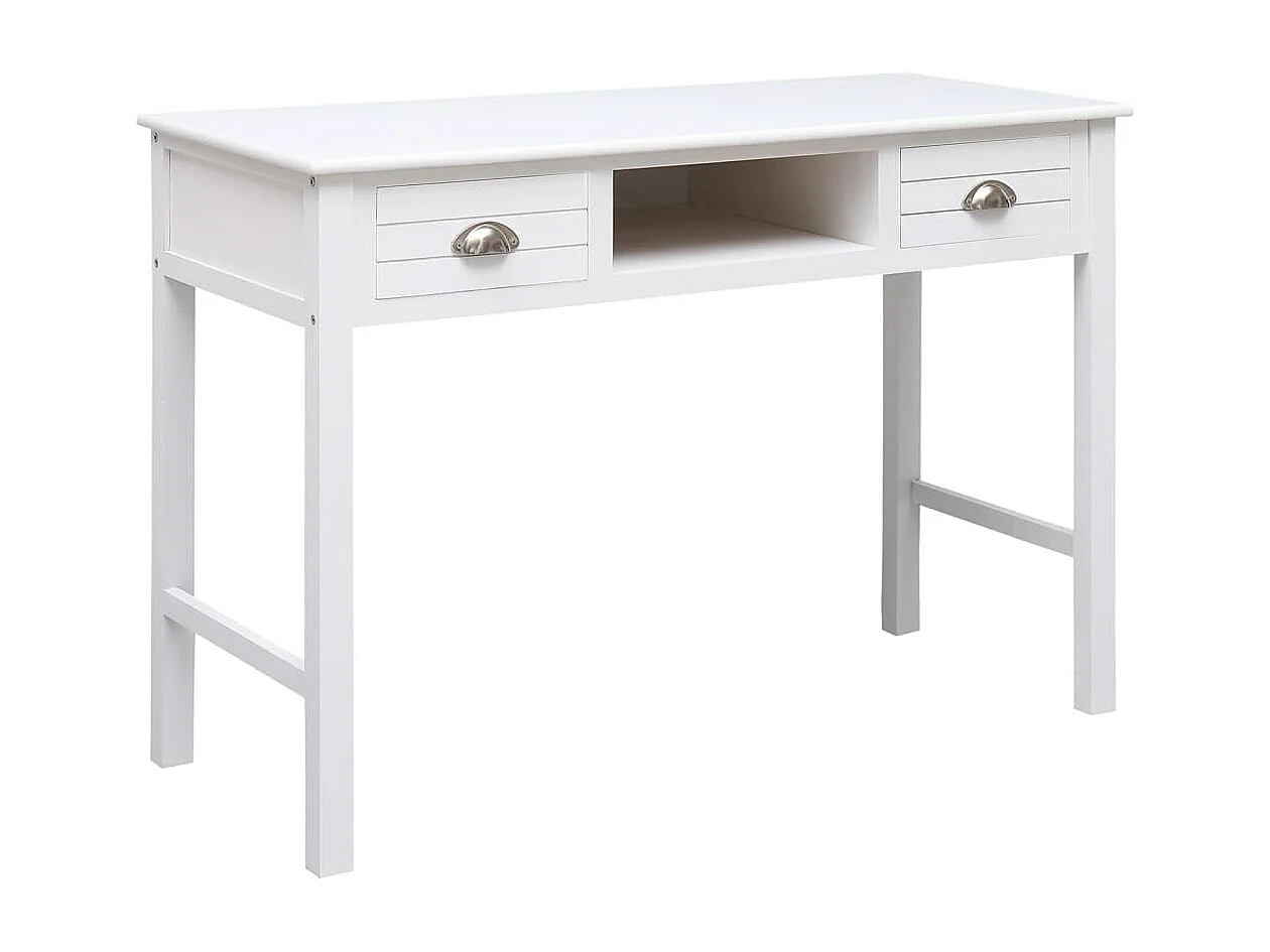 Credenza | Sideboard | Scrivania Bianca 108x45x76 cm in Legno Massello di Paulownia