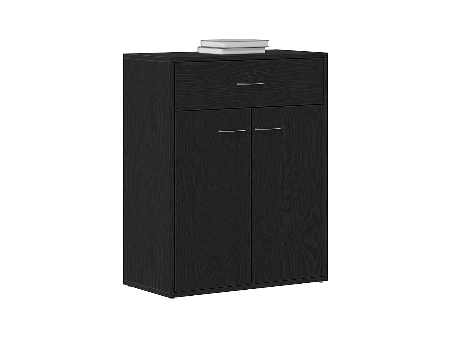 Buffet | Bahut | Meuble de rangement Noir Chêne 60x30x75 cm en bois d'ingénierie