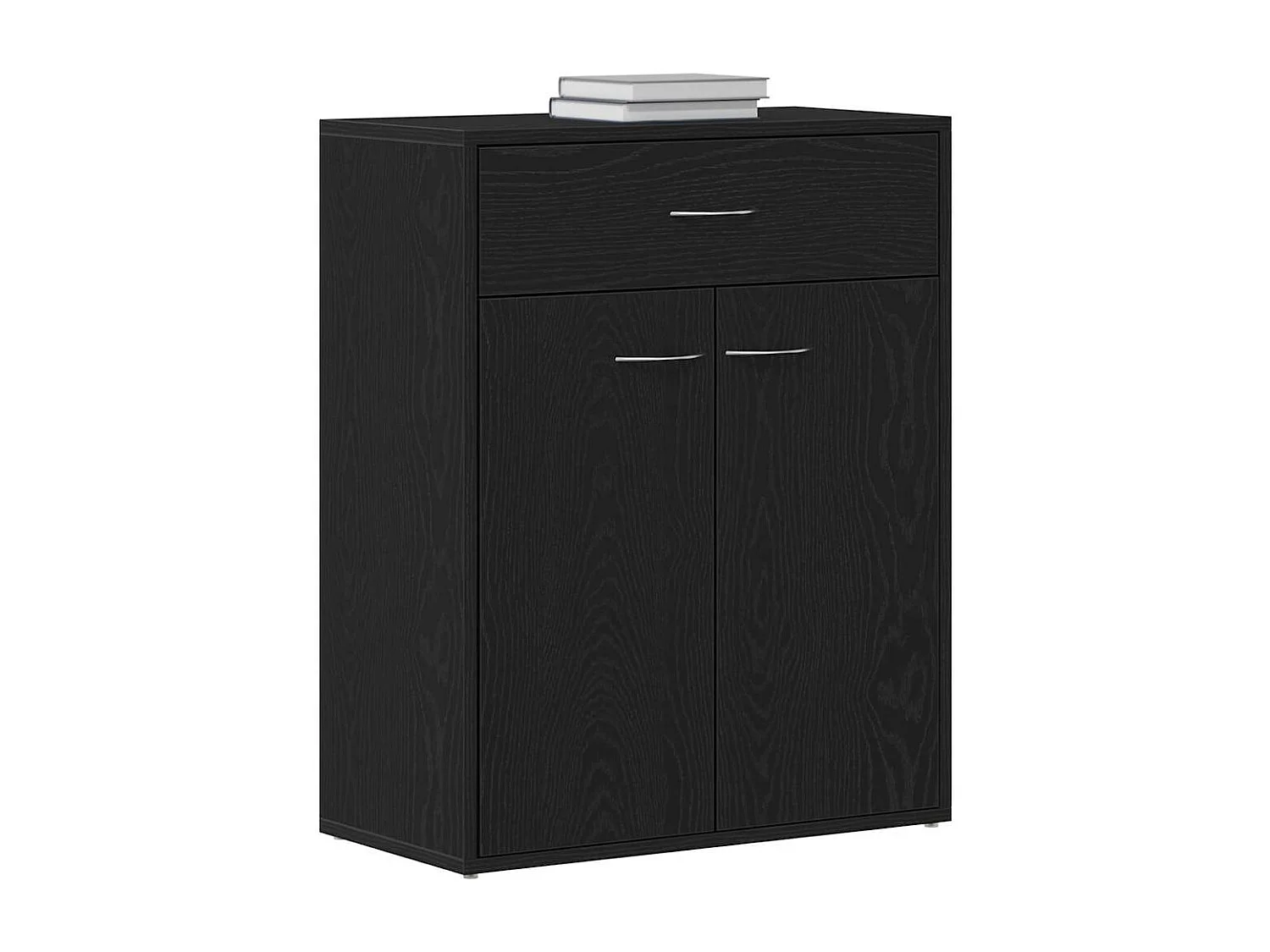 Buffet | Bahut | Meuble de rangement Noir Chêne 60x30x75 cm en bois d'ingénierie