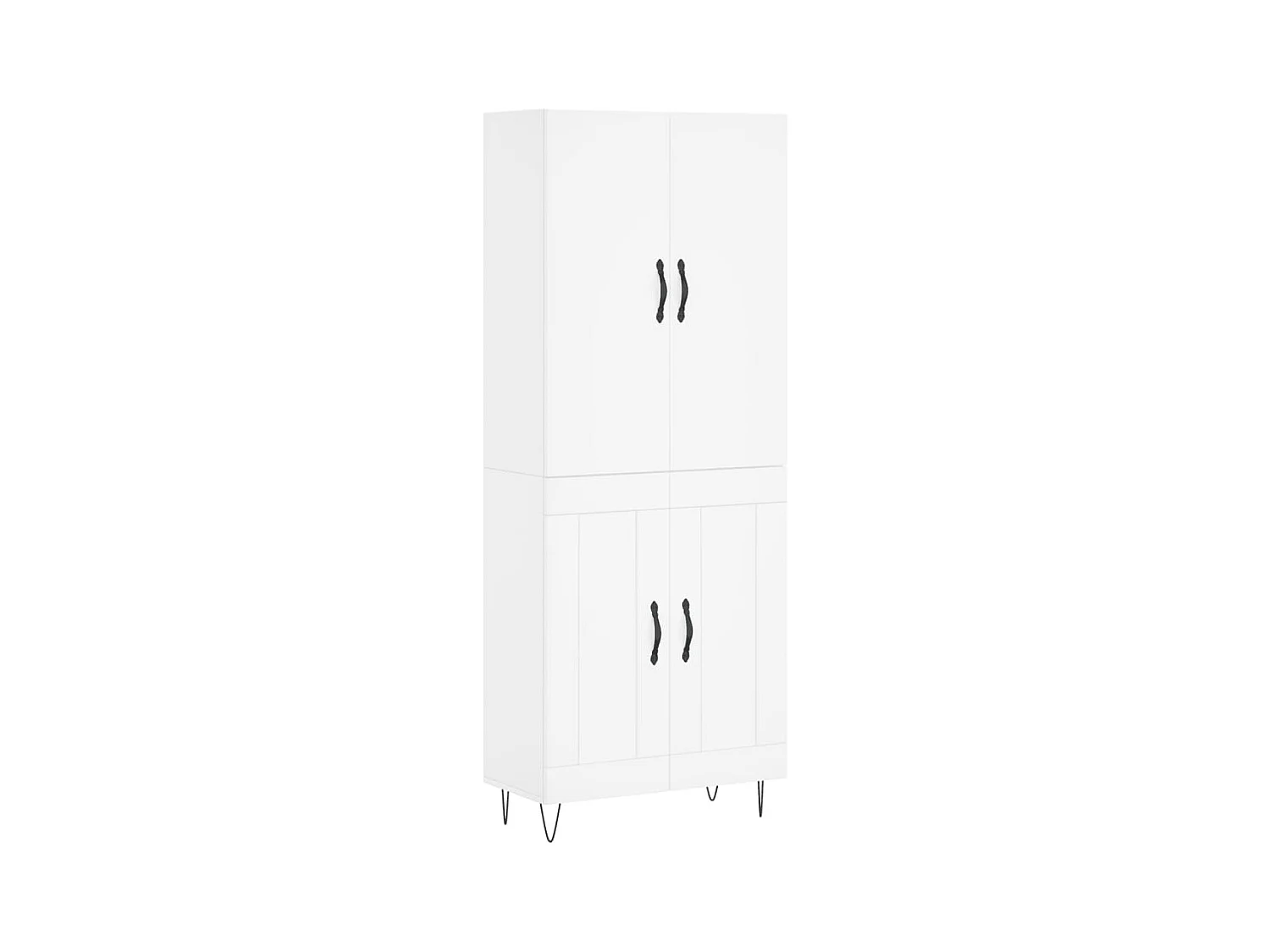 Credenza | Buffet | Armadio Bianca 69,5x34x180 cm in Legno Multistrato