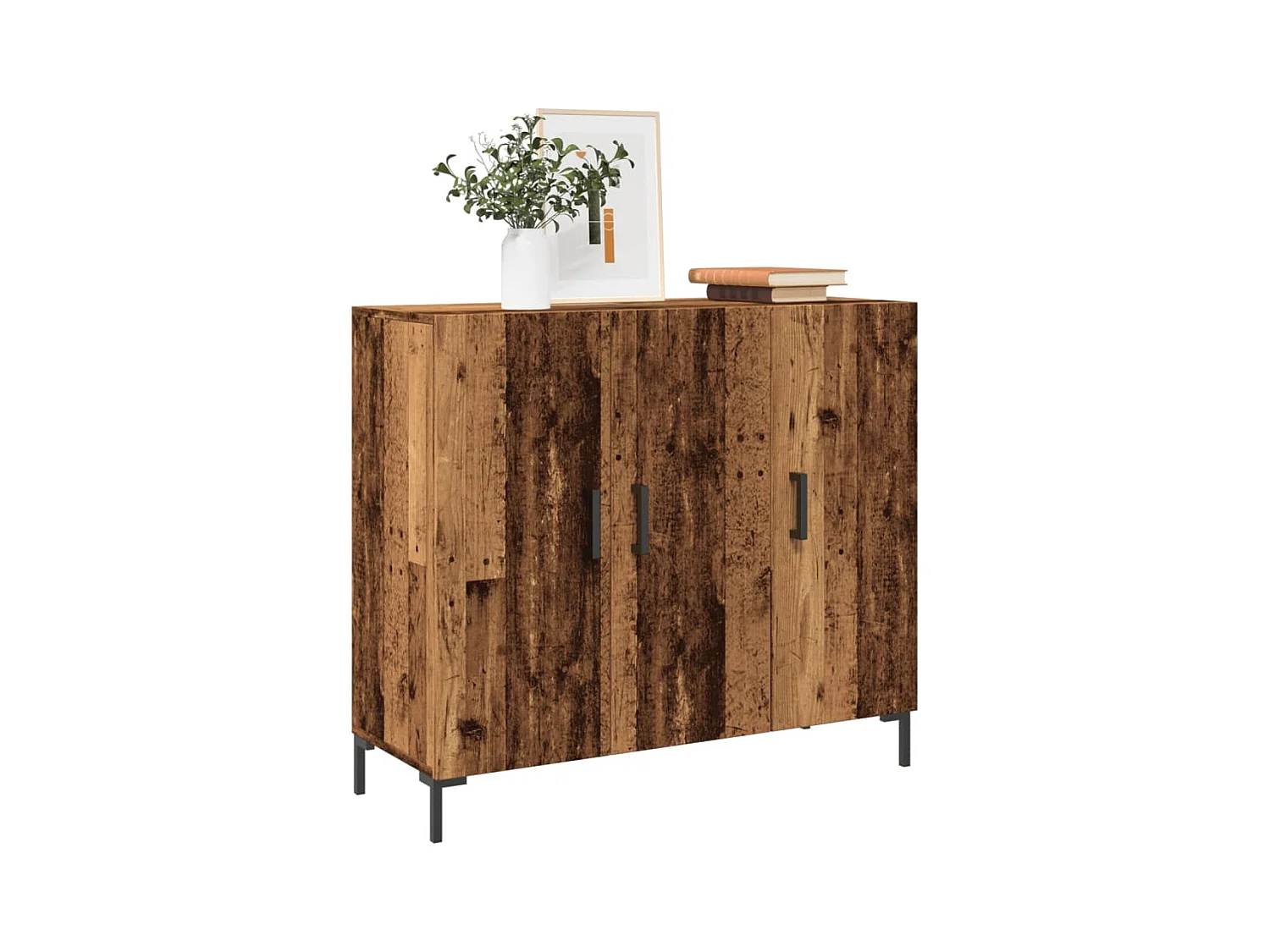 Credenza | Buffet | Armadio Legno Antico 90x34x80 cm in Legno Multistrato