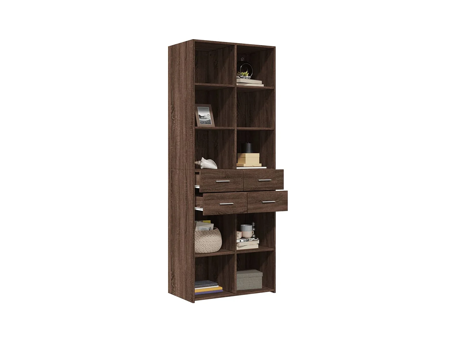 Credenza | Buffet | Armadio Rovere Marrone 70x42,5x185 cm in Legno Multistrato