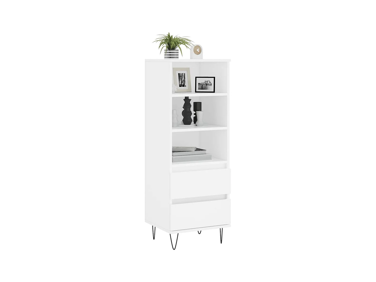 Buffet | Bahut | Meuble de rangement haut Blanc 40x36x110 cm Bois d'ingénierie