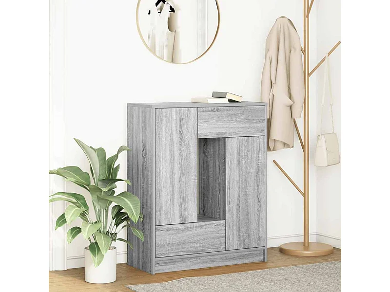 Credenza | Buffet | Armadio con Cassetti e Ante Grigio Sonoma 73x31x90 cm