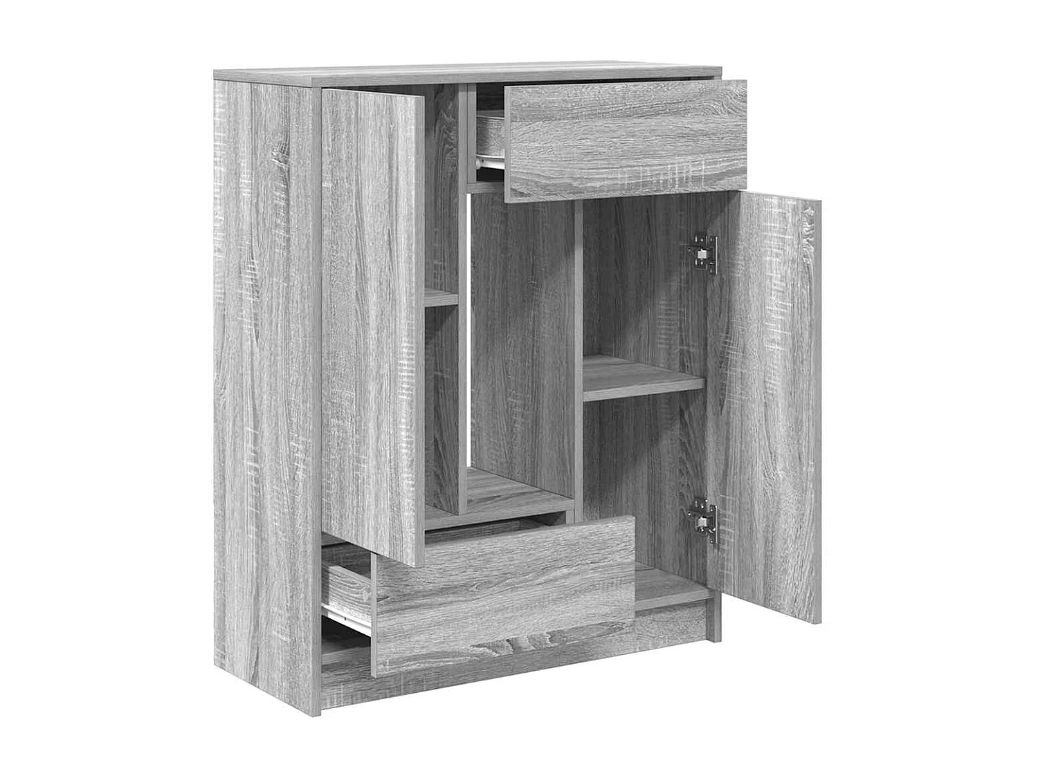 Buffet | Commode à tiroir | Meuble de rangement avec tiroirs et portes sonoma gris 73x31x90 cm