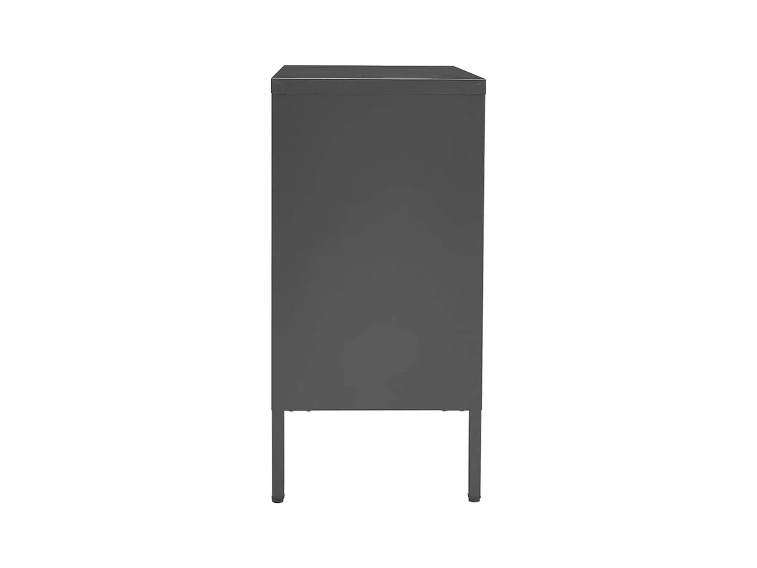 Credenza | Buffet | Armadio Antracite 75x35x70 cm in Acciaio e Vetro Temperato