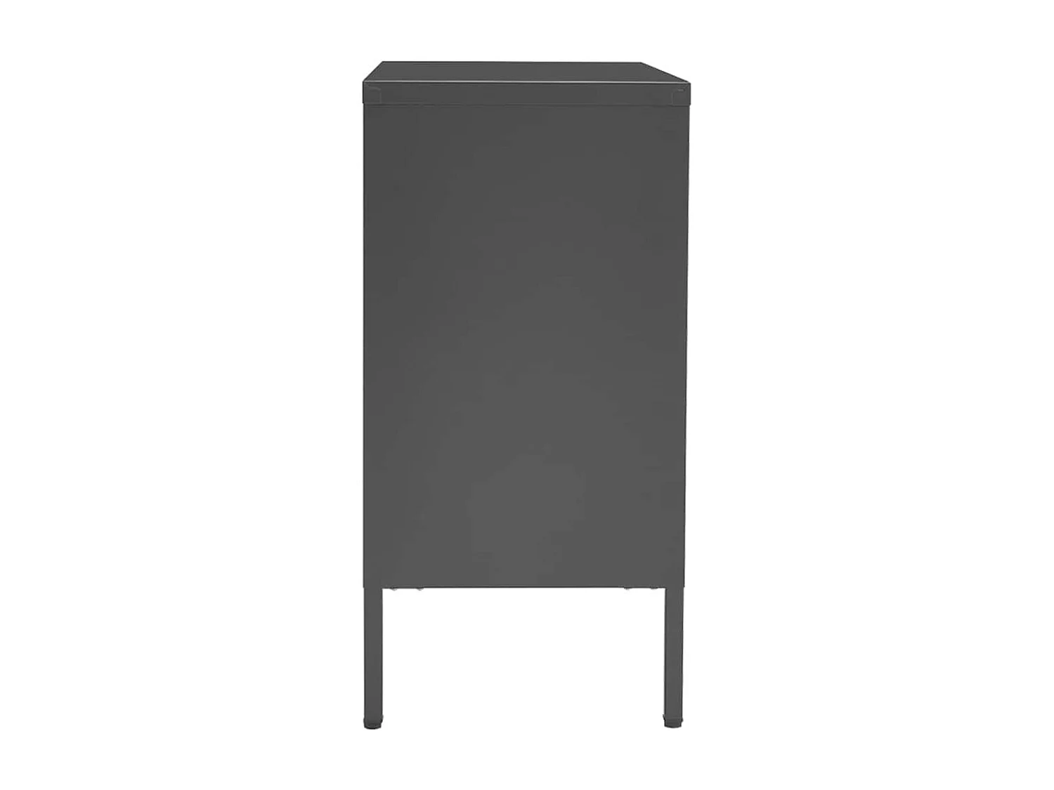 Credenza | Buffet | Armadio Antracite 75x35x70 cm in Acciaio e Vetro Temperato