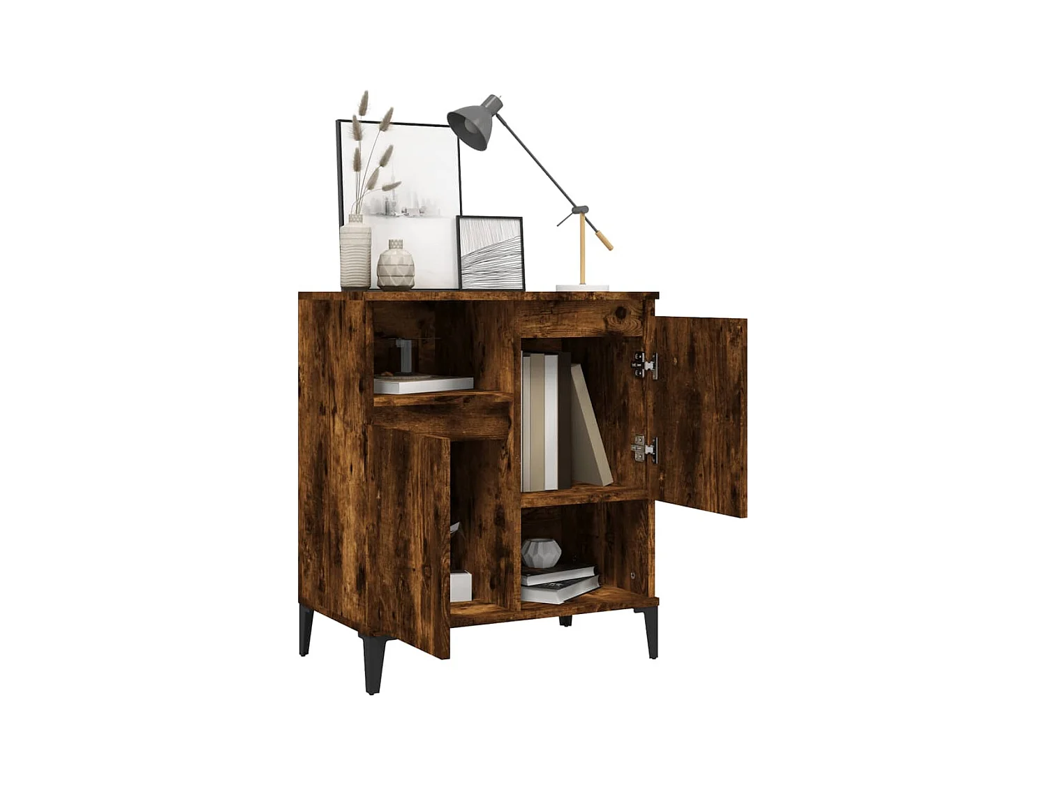 Credenza | Buffet | Armadio Rovere Fumo 60x35x70 cm in Legno Multistrato