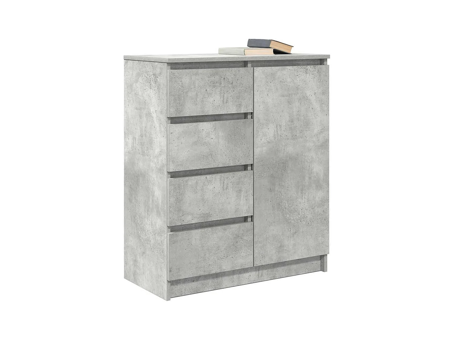 Credenza | Buffet | Armadio con Cassetti Grigio Cemento 71x35x84 cm in Truciolato