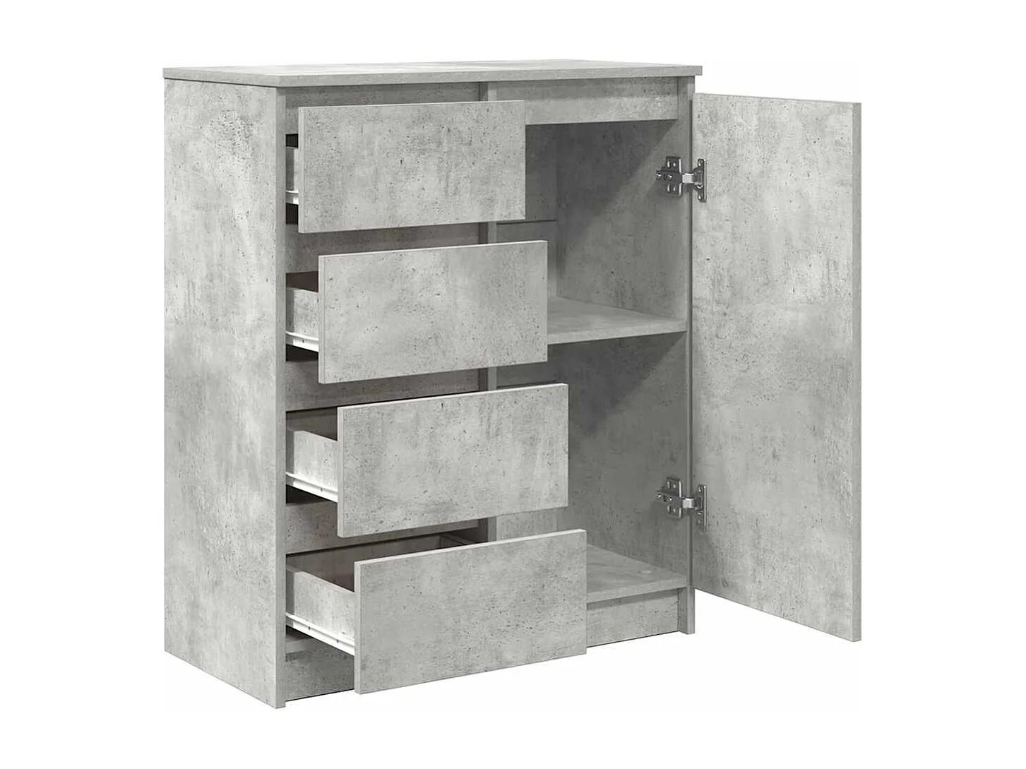 Credenza | Buffet | Armadio con Cassetti Grigio Cemento 71x35x84 cm in Truciolato