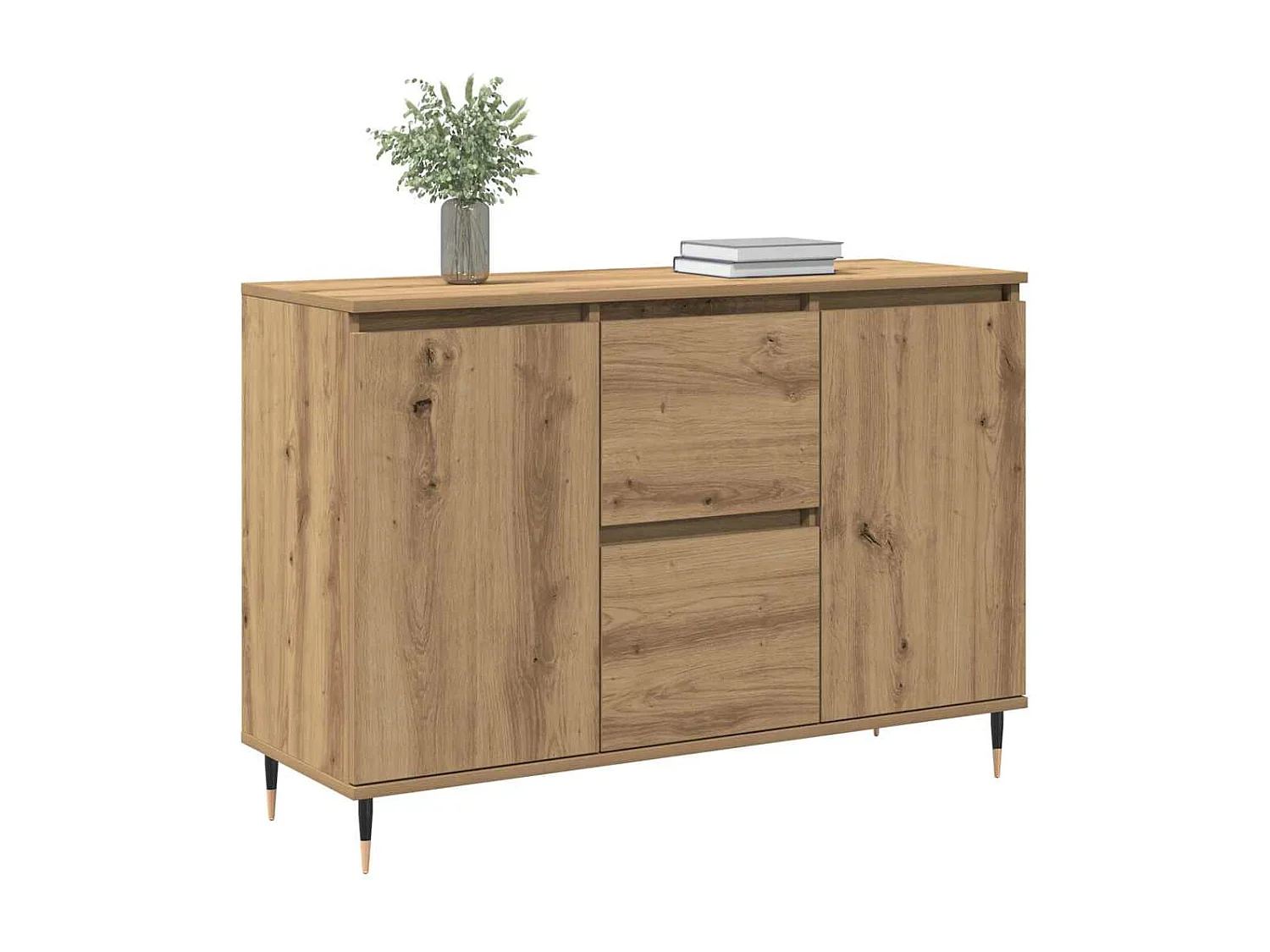 Buffet | Bahut | Meuble de rangement avec portes et tiroirs Chêne Artisan 101,5x35x70 cm