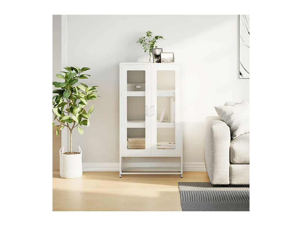 Credenza | Buffet | Armadio Bianca 68x39x123 cm in Acciaio