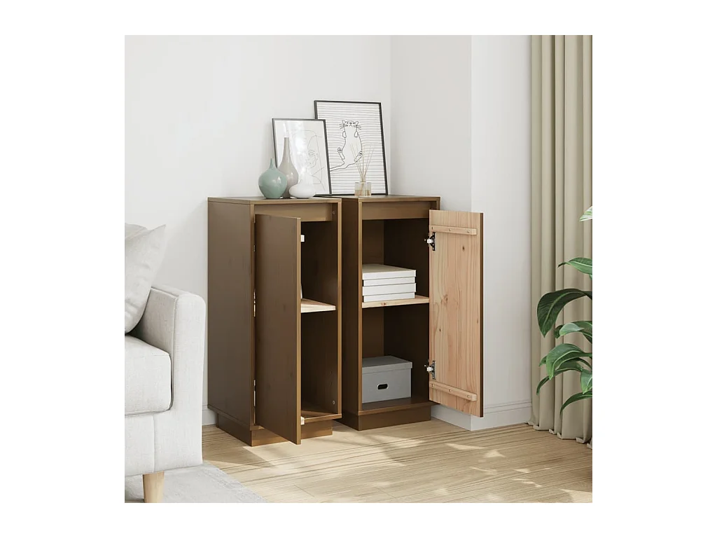 Credenze | Buffet | Armadi 2 pz Ambra 31,5x34x75 cm in Legno Massello di Pino