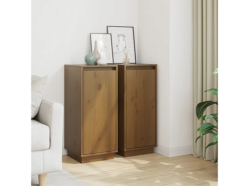 Credenze | Buffet | Armadi 2 pz Ambra 31,5x34x75 cm in Legno Massello di Pino