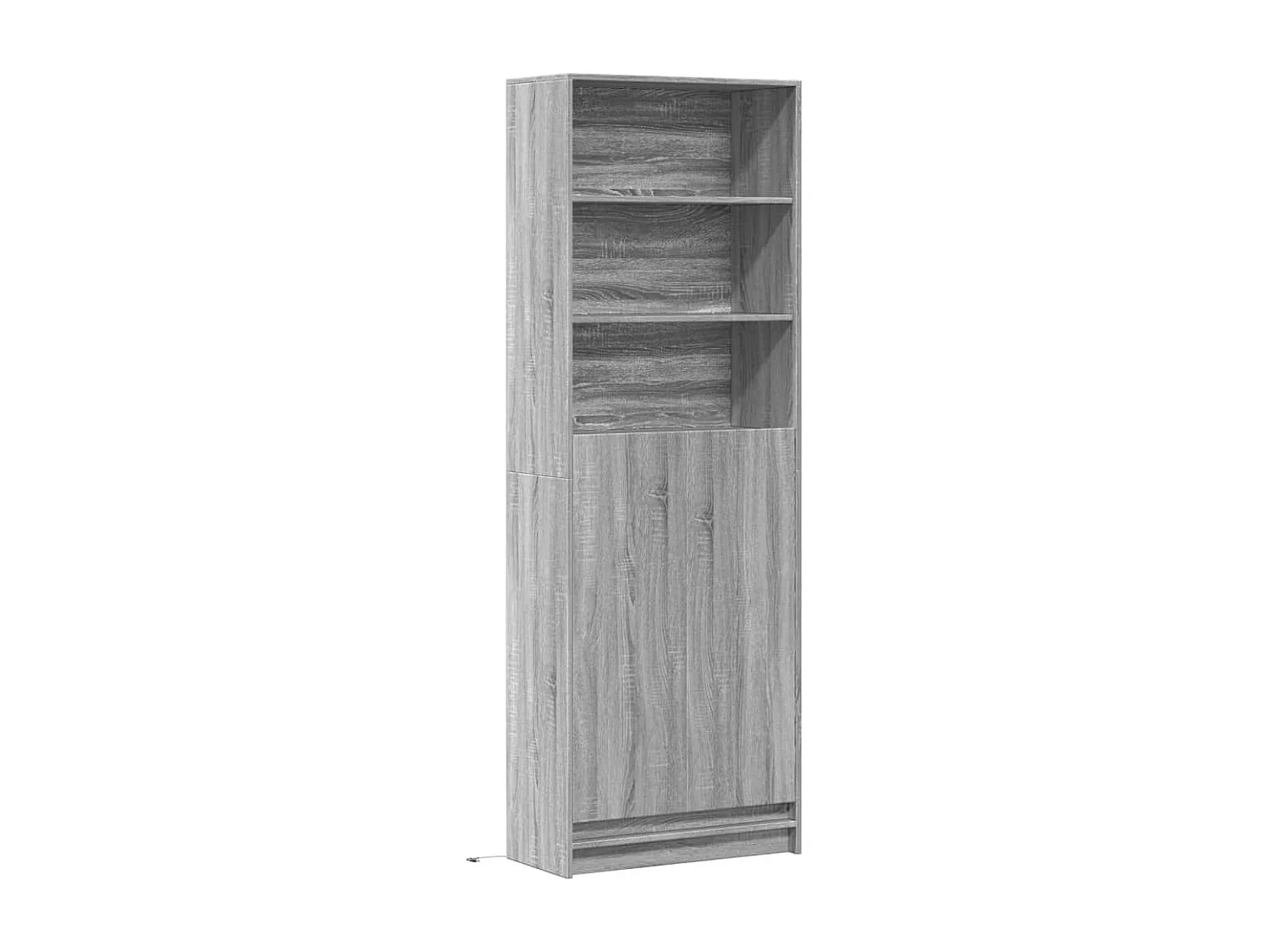 Credenza | Buffet | Armadio con LED Grigio Sonoma 69x32,5x200 cm in Truciolato
