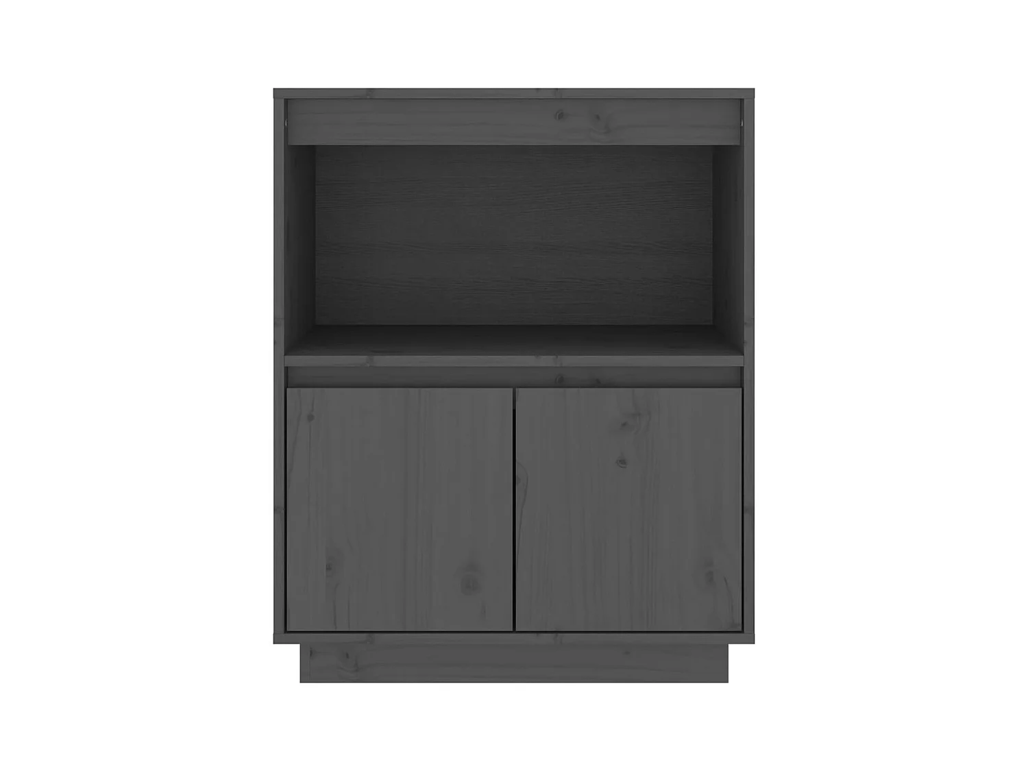 Credenza | Buffet | Armadio Grigia 60x34x75 cm in Legno Massello di Pino