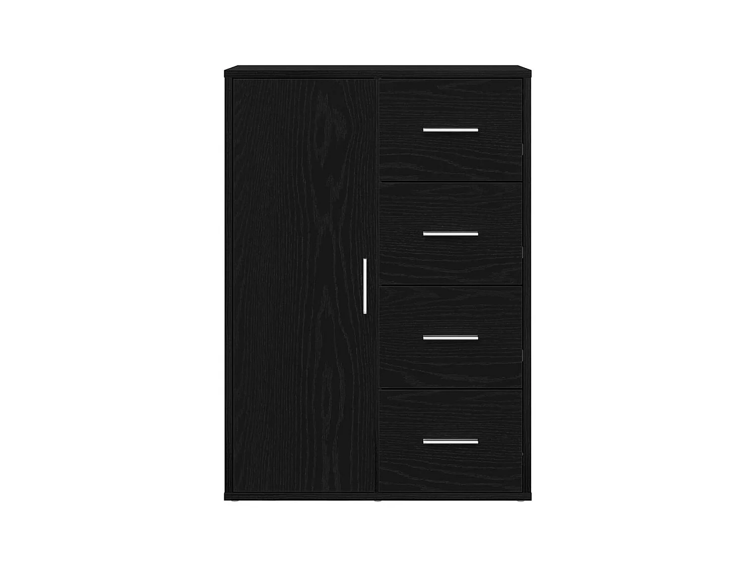 Credenza | Mobile | Armadio Nero Rovere 60x31x84 cm Legno ingegnerizzato