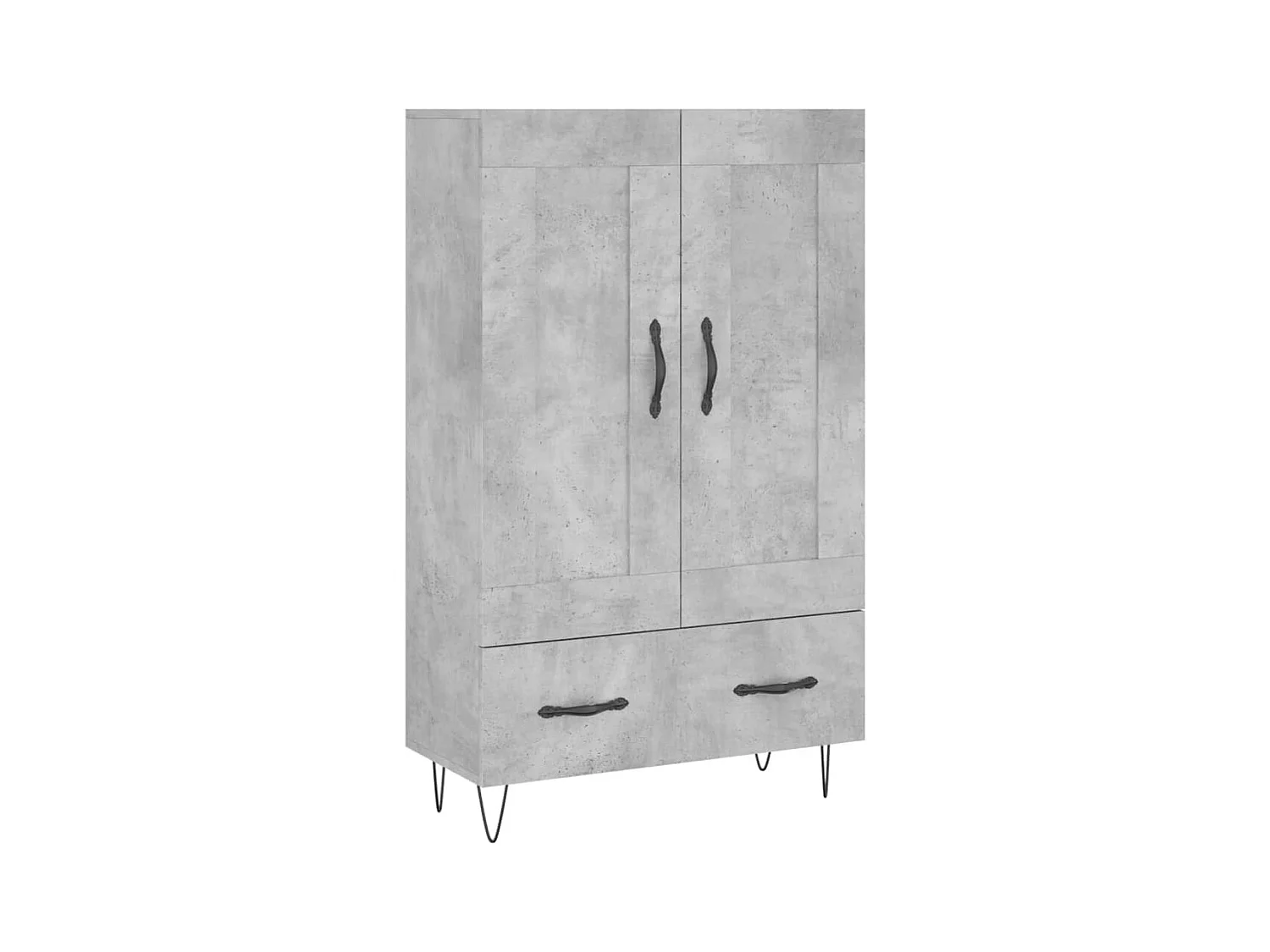 Credenza | Buffet | Armadio Grigio Cemento 69,5x31x115 cm in Legno Multistrato