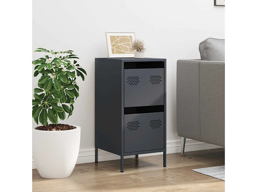 Buffet | Commode à tiroir | Meuble de rangement anthracite 35x39x73,5 cm acier laminé à froid