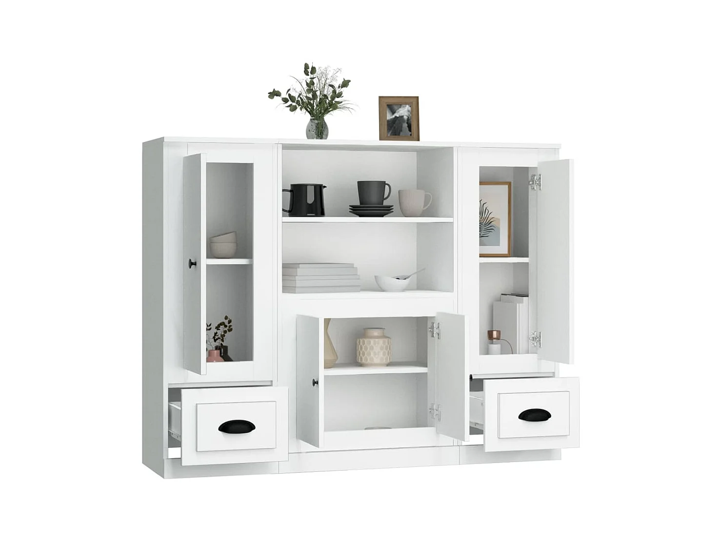 Buffets | Bahuts | Meuble de rangement 3 pcs blanc bois d'ingénierie