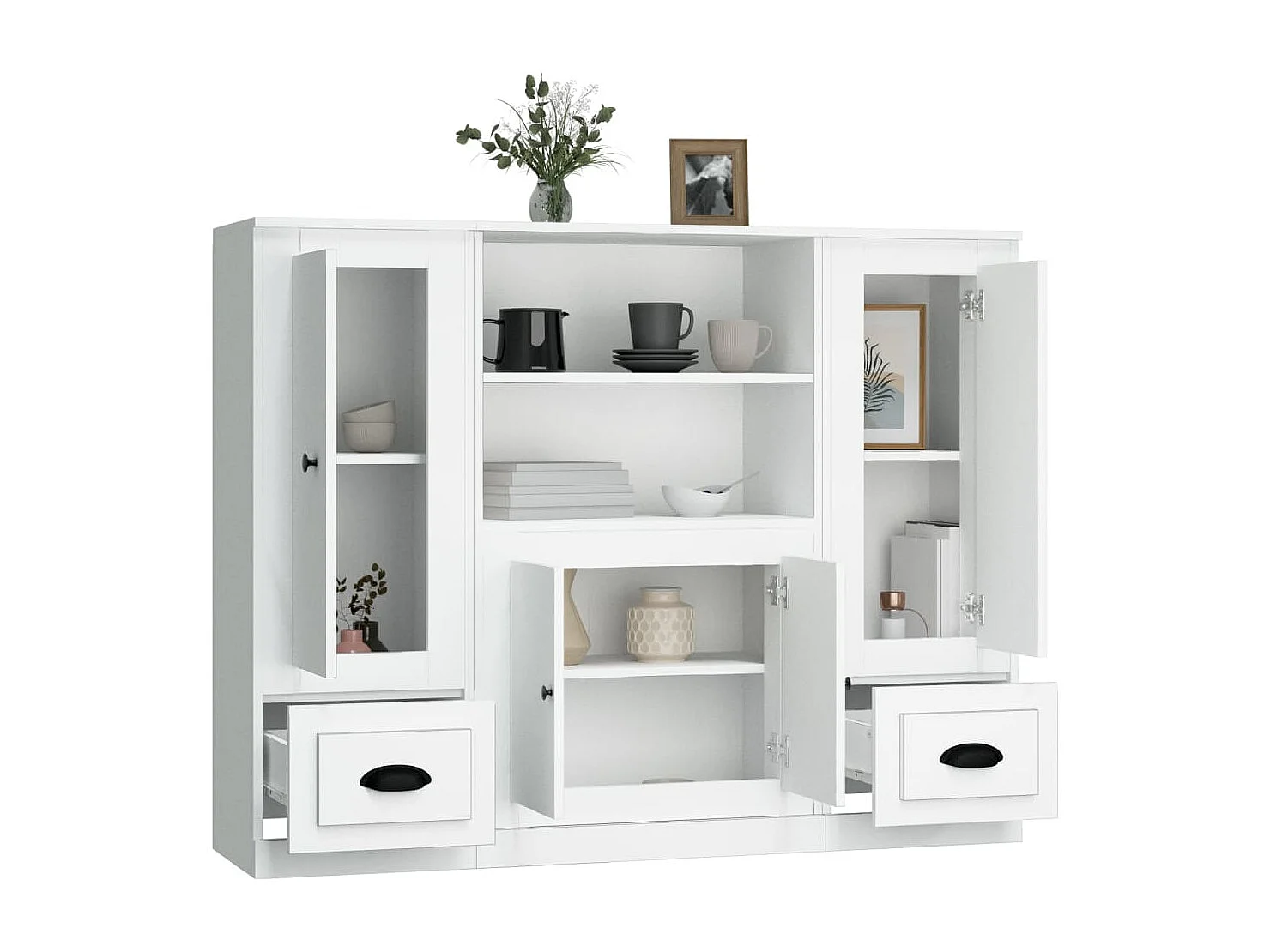 Buffets | Bahuts | Meuble de rangement 3 pcs blanc bois d'ingénierie