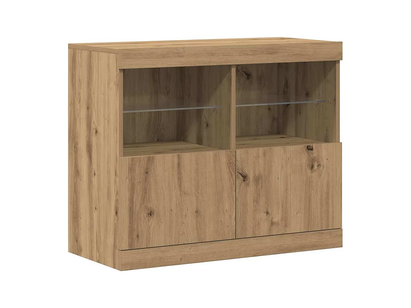 Credenza | Buffet | Armadio con luci LED Rovere artigianale 81x37x67 cm