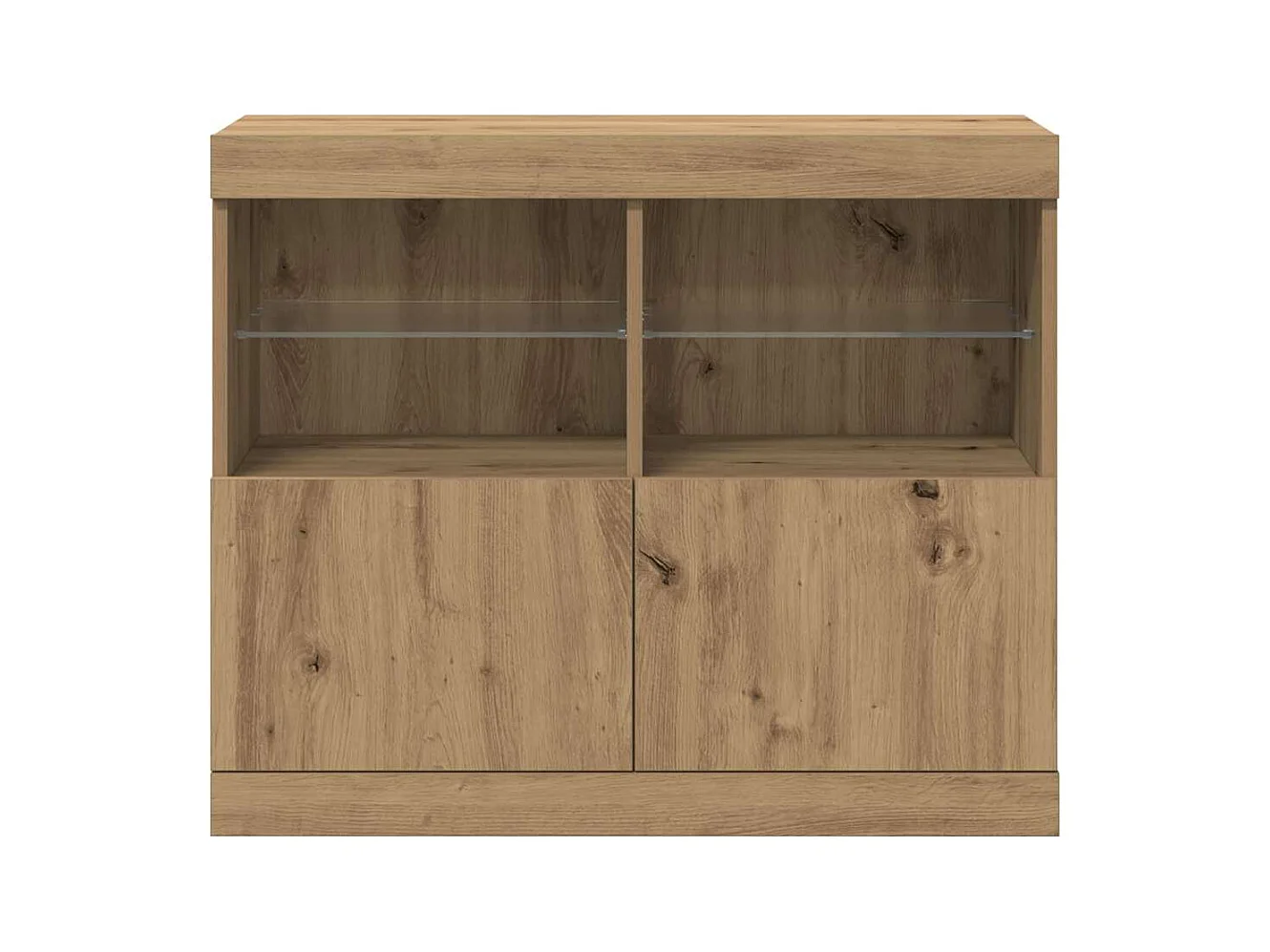 Credenza | Buffet | Armadio con luci LED Rovere artigianale 81x37x67 cm